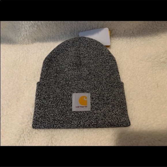 MISSES CARHARTT BEANIE HAT. ONE SIZE IN BLACK/WHITE NWT! - Picture 2 of 3